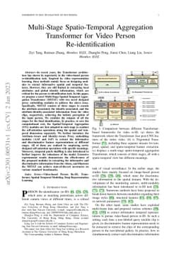 Multi-Stage Spatio-Temporal Aggregation Transformer for Video Person
  Re-identification