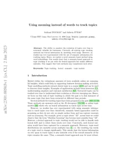 Using meaning instead of words to track topics