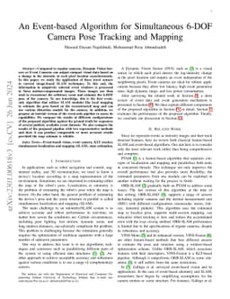 An Event-based Algorithm for Simultaneous 6-DOF Camera Pose Tracking and
  Mapping