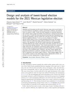 Design and analysis of tweet-based election models for the 2021 Mexican
  legislative election