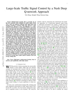 Large-Scale Traffic Signal Control by a Nash Deep Q-network Approach
