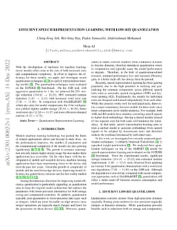 Efficient Speech Representation Learning with Low-Bit Quantization