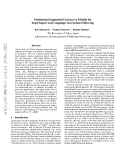 Multimodal Sequential Generative Models for Semi-Supervised Language
  Instruction Following