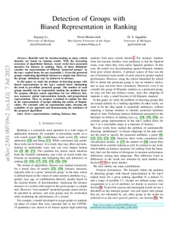 Detection of Groups with Biased Representation in Ranking