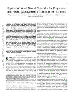 Physics-Informed Neural Networks for Prognostics and Health Management
  of Lithium-Ion Batteries