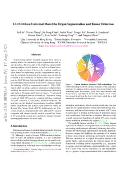 CLIP-Driven Universal Model for Organ Segmentation and Tumor Detection