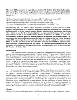 One-shot skill assessment in high-stakes domains with limited data via
  meta learning