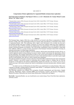 Categorisation of future applications for Augmented Reality in human
  lunar exploration