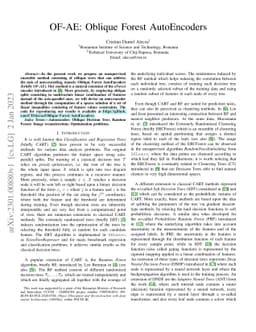 OF-AE: Oblique Forest AutoEncoders