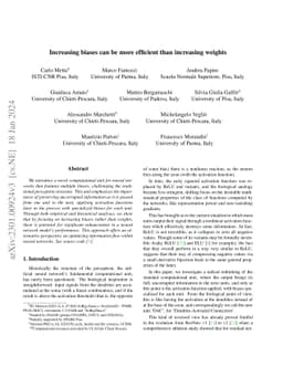 Increasing biases can be more efficient than increasing weights