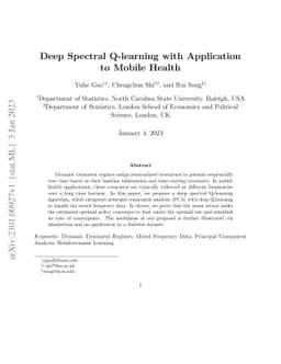 Deep Spectral Q-learning with Application to Mobile Health