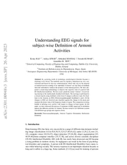 Understanding EEG signals for subject-wise Definition of Armoni
  Activities