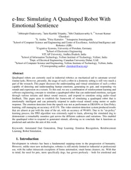 e-Inu: Simulating A Quadruped Robot With Emotional Sentience