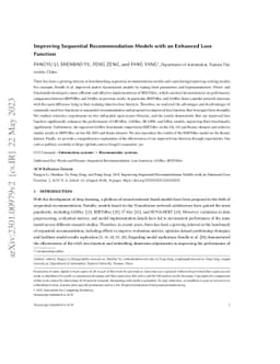 Improving Sequential Recommendation Models with an Enhanced Loss
  Function