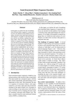 Semi-Structured Object Sequence Encoders