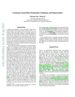 Continual Causal Effect Estimation: Challenges and Opportunities