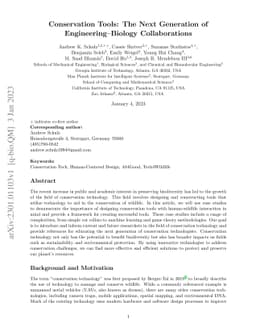 Conservation Tools: The Next Generation of Engineering--Biology
  Collaborations