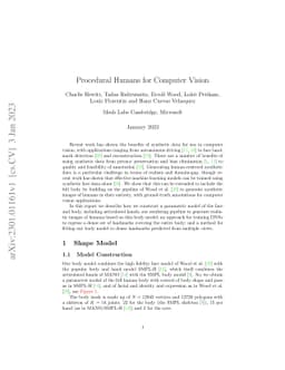 Procedural Humans for Computer Vision