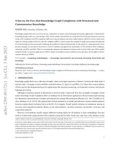 A Survey On Few-shot Knowledge Graph Completion with Structural and
  Commonsense Knowledge