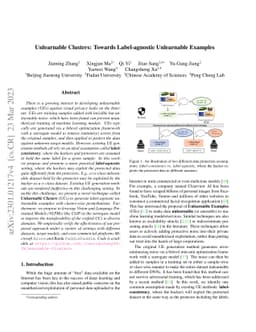 Unlearnable Clusters: Towards Label-agnostic Unlearnable Examples