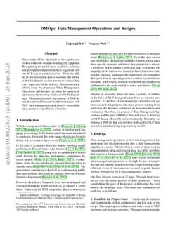 DMOps: Data Management Operation and Recipes