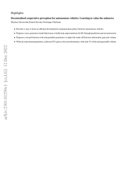 Decentralized cooperative perception for autonomous vehicles: Learning
  to value the unknown