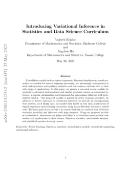 Introducing Variational Inference in Statistics and Data Science
  Curriculum