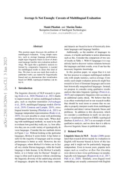Average Is Not Enough: Caveats of Multilingual Evaluation