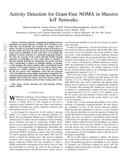 Activity Detection for Grant-Free NOMA in Massive IoT Networks