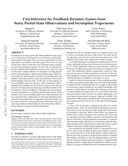 Cost Inference for Feedback Dynamic Games from Noisy Partial State
  Observations and Incomplete Trajectories