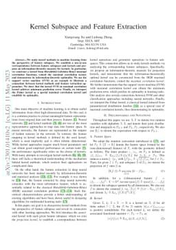 Kernel Subspace and Feature Extraction