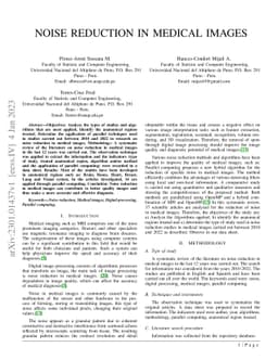 Noise Reduction in Medical Images
