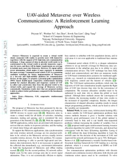 UAV aided Metaverse over Wireless Communications: A Reinforcement
  Learning Approach