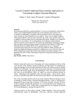 Lessons Learned Applying Deep Learning Approaches to Forecasting Complex
  Seasonal Behavior