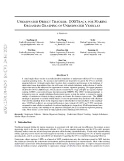 Underwater Object Tracker: UOSTrack for Marine Organism Grasping of
  Underwater Vehicles