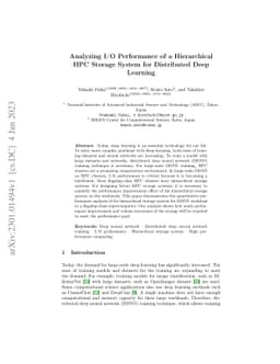 Analyzing I/O Performance of a Hierarchical HPC Storage System for
  Distributed Deep Learning