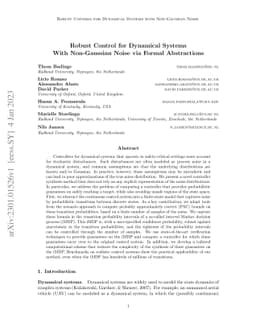 Robust Control for Dynamical Systems With Non-Gaussian Noise via Formal
  Abstractions
