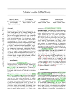 Federated Learning for Data Streams