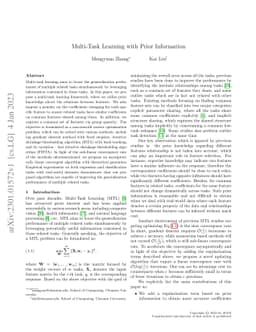 Multi-Task Learning with Prior Information