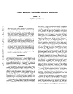 Learning Ambiguity from Crowd Sequential Annotations