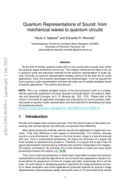 Quantum Representations of Sound: from mechanical waves to quantum
  circuits