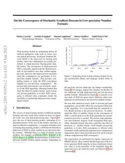 On the Convergence of Stochastic Gradient Descent in Low-precision
  Number Formats