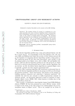 Cryptographic Group and Semigroup Actions