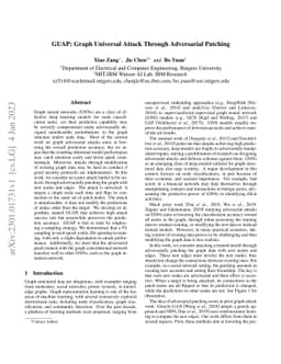 GUAP: Graph Universal Attack Through Adversarial Patching