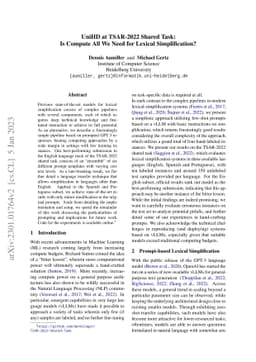 UniHD at TSAR-2022 Shared Task: Is Compute All We Need for Lexical
  Simplification?
