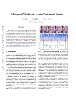 Self-Supervised Video Forensics by Audio-Visual Anomaly Detection