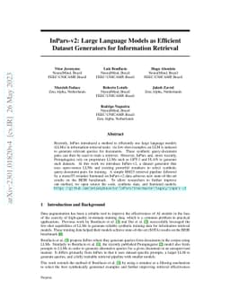 InPars-v2: Large Language Models as Efficient Dataset Generators for
  Information Retrieval