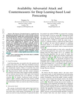 Availability Adversarial Attack and Countermeasures for Deep
  Learning-based Load Forecasting
