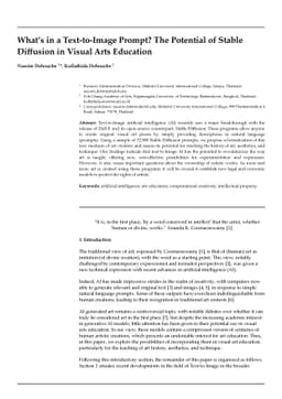 What is in a Text-to-Image Prompt: The Potential of Stable Diffusion in
  Visual Arts Education