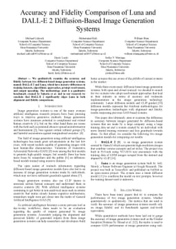 Accuracy and Fidelity Comparison of Luna and DALL-E 2 Diffusion-Based
  Image Generation Systems